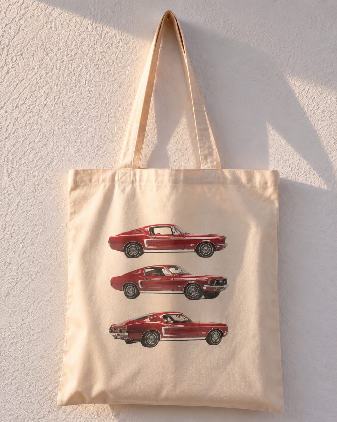 Mustang Evolution Vintage Red Cars Classic Tote Bag