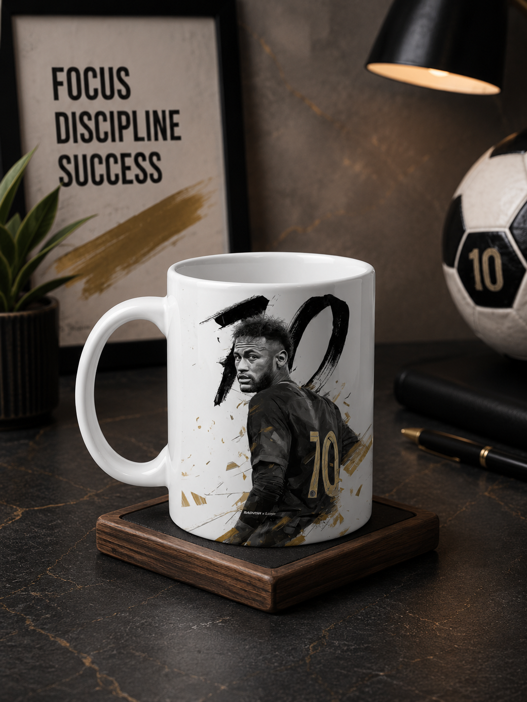 Neymar Jr Black & Gold Edition Football Mug