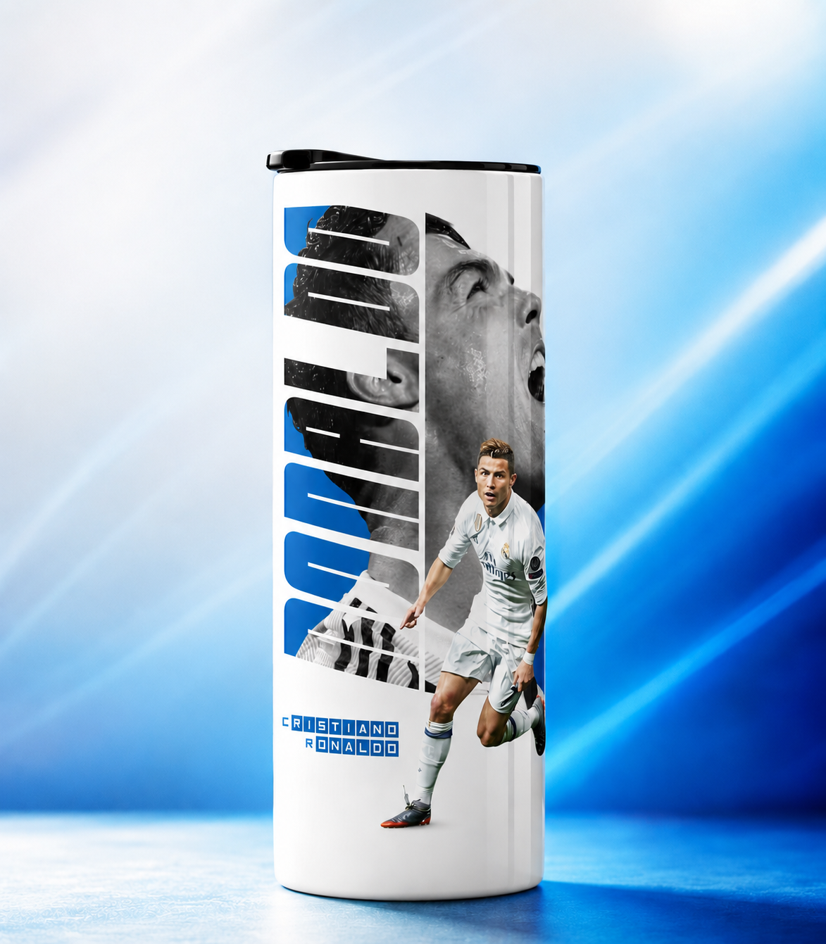 Cristiano Ronaldo Real Madrid Edition Football Tumbler