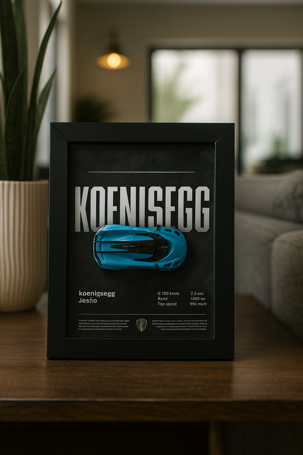 Koenisegg Jesko 3d Hotwheels Car Frame (blue)