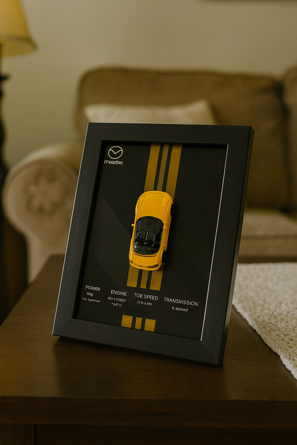 MAZDA race car 3d Hotwheels Car Frame (yellow)