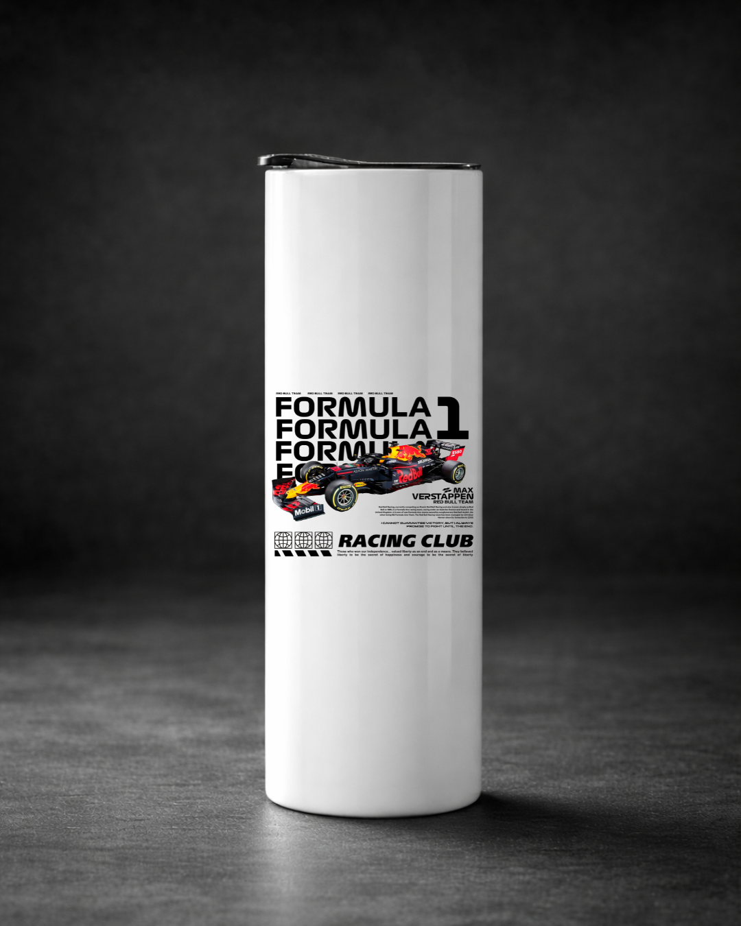 Max Verstappen Red Bull Racing F1 Team Stainless Steel Tumbler with Metal Straw