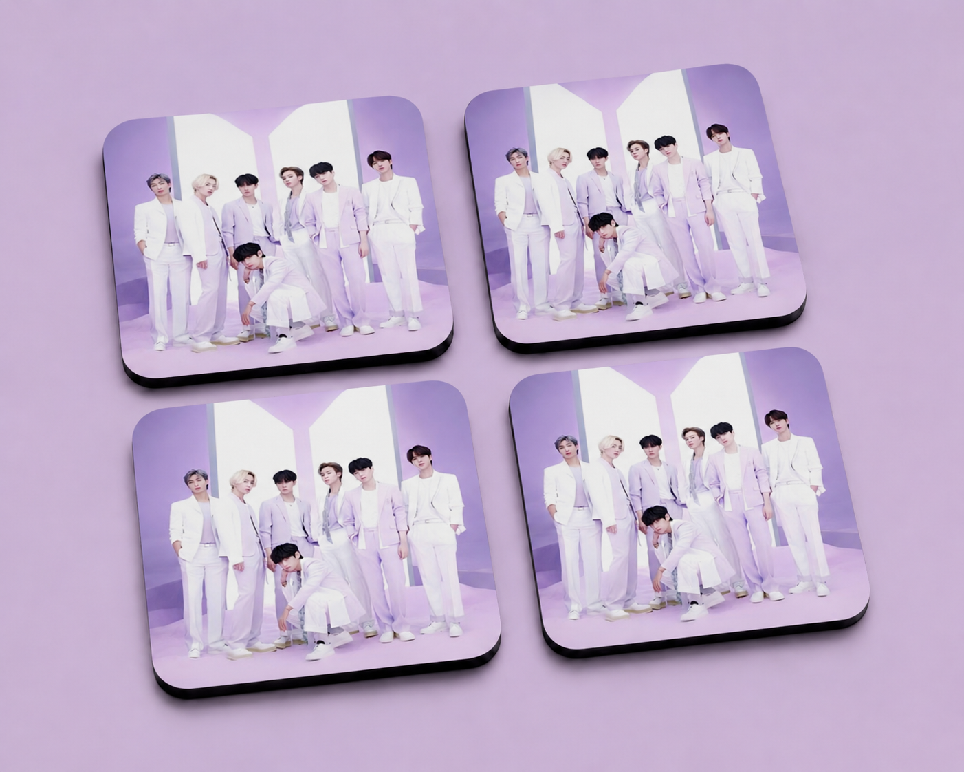 K-pop Group Photo 10 x 10 cm drink coaster by Artistic Affairs
