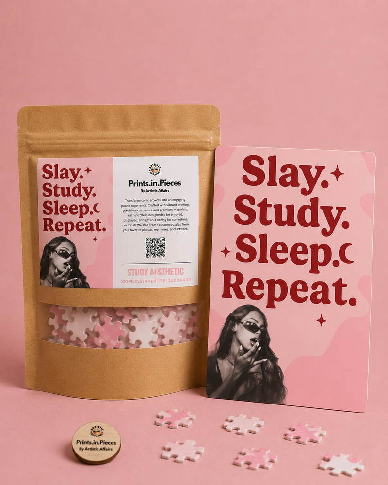Slay Study Sleep Repeat Puzzle | 120 Piece A4 Pop Culture Jigsaw