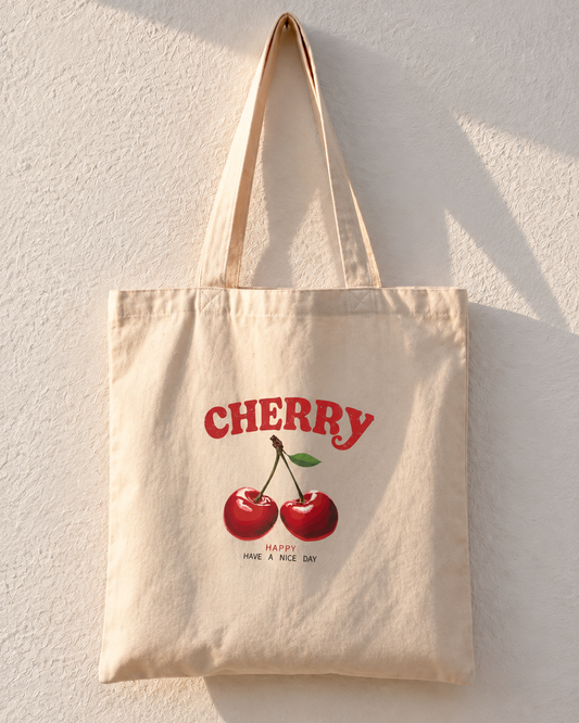 Cherry Have A Nice Day Tote Bag