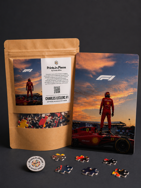 Charles Leclerc Ferrari F1 Puzzle #1 — 120 Piece Sunset Podium Art