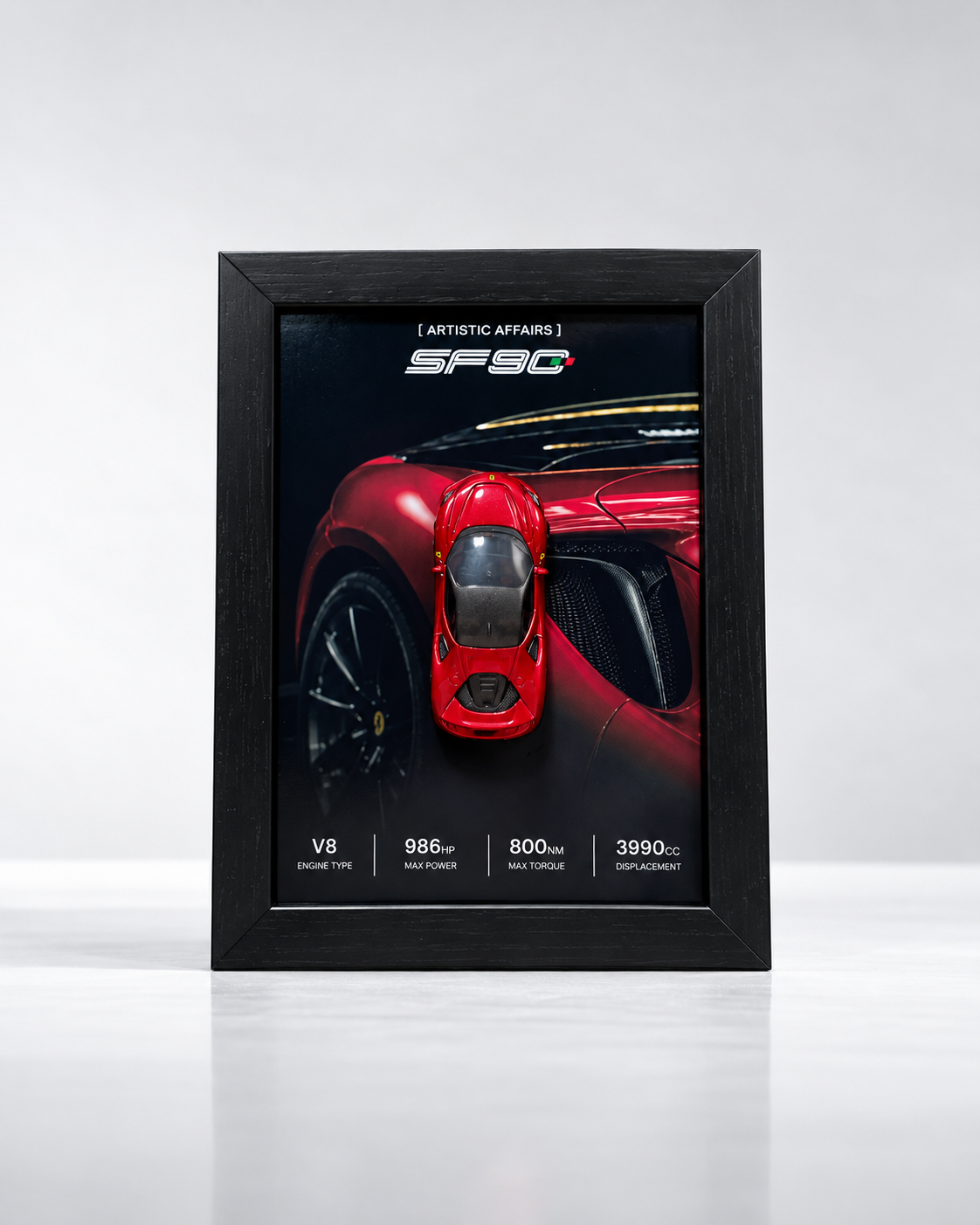 Limited Edition Ferrari SF90 3D car frame by Artistic Affairs, photo 2 of 7