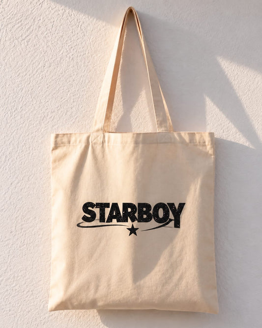 Starboy Galaxy Black Typography Tote Bag