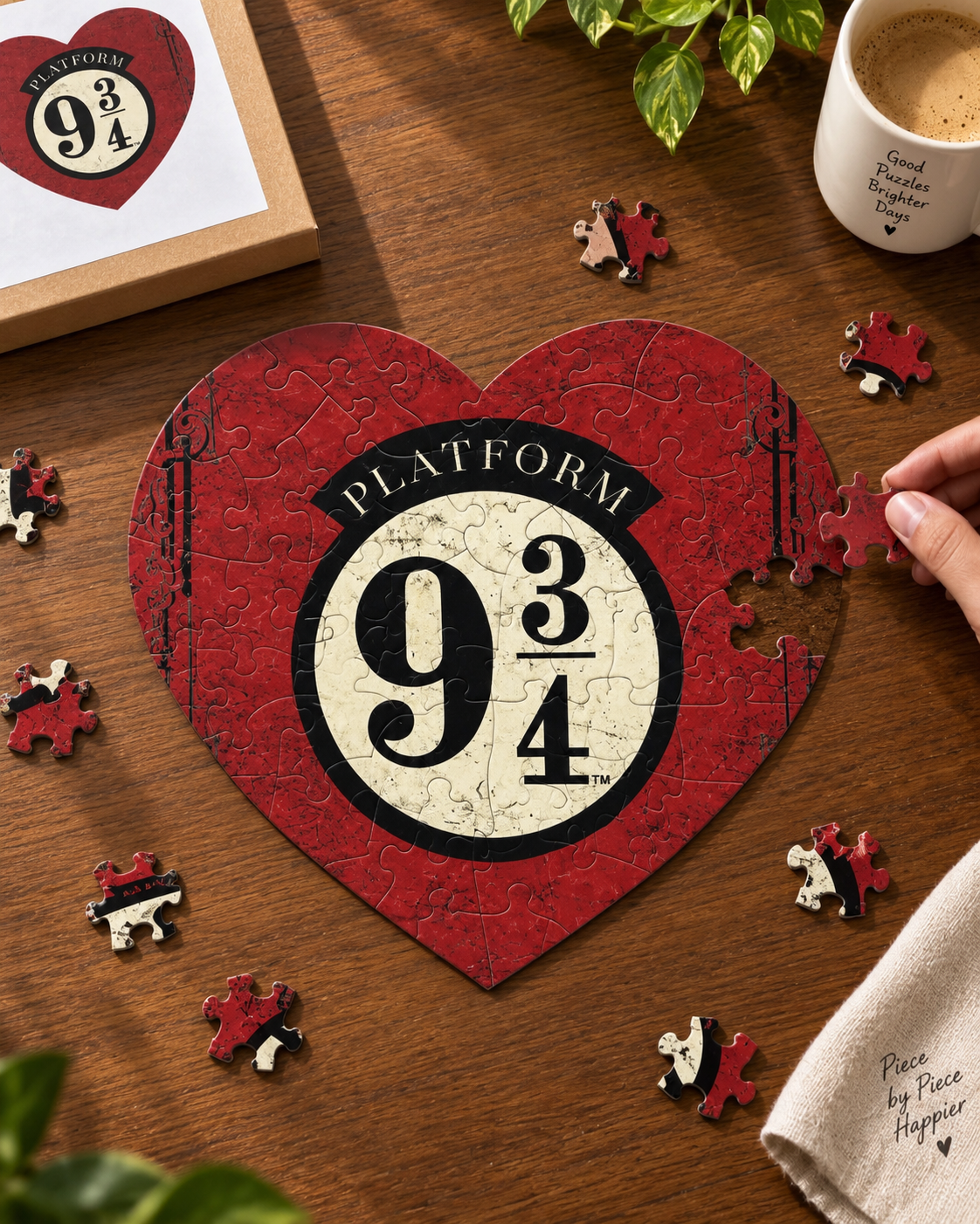 Platform 9¾ Heart-Shaped Puzzle