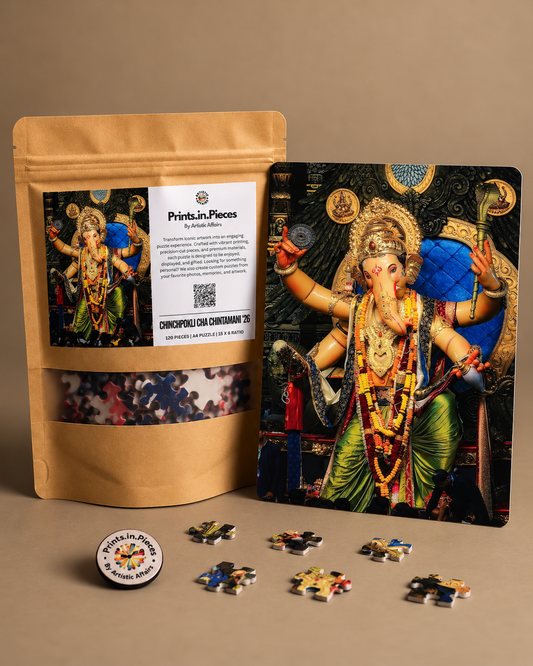 Chinchpokli Cha Chintamani '26 Ganpati jigsaw puzzle – garlanded four-armed Ganpati