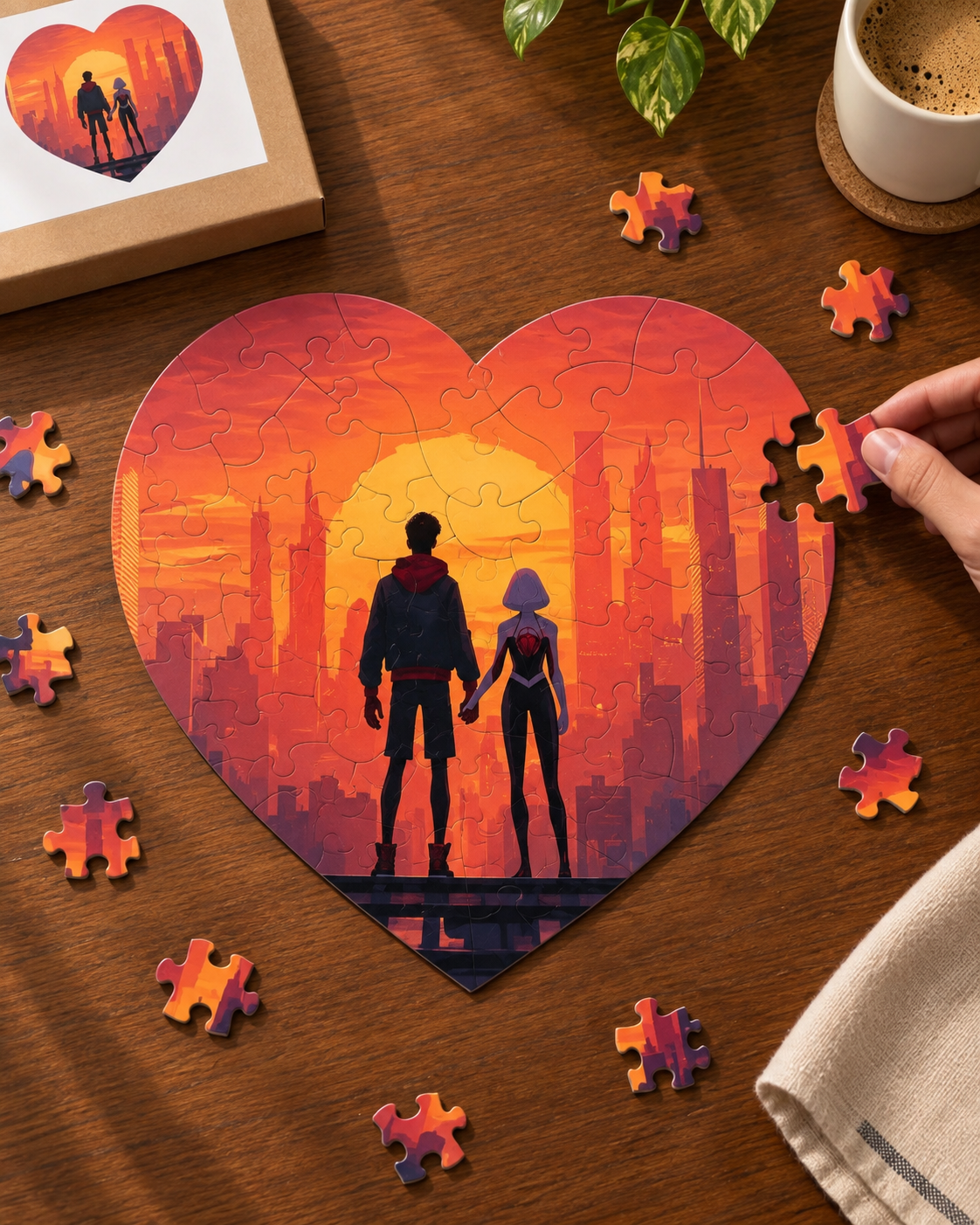Spider-Man Couple Heart Shaped Puzzle