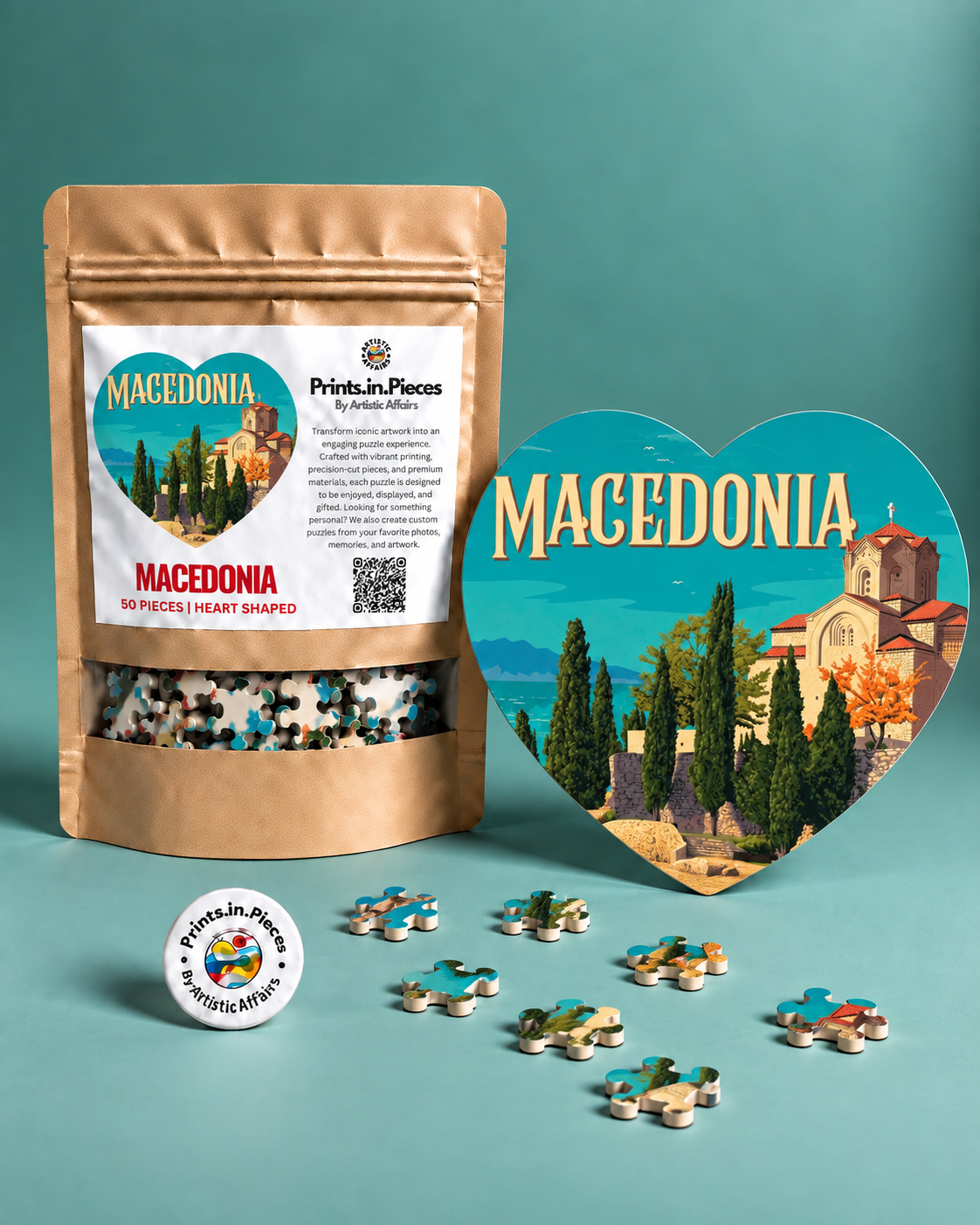 Macedonia Heart-Shaped Puzzle