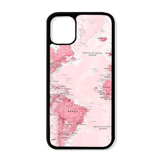 Pink World Map Case