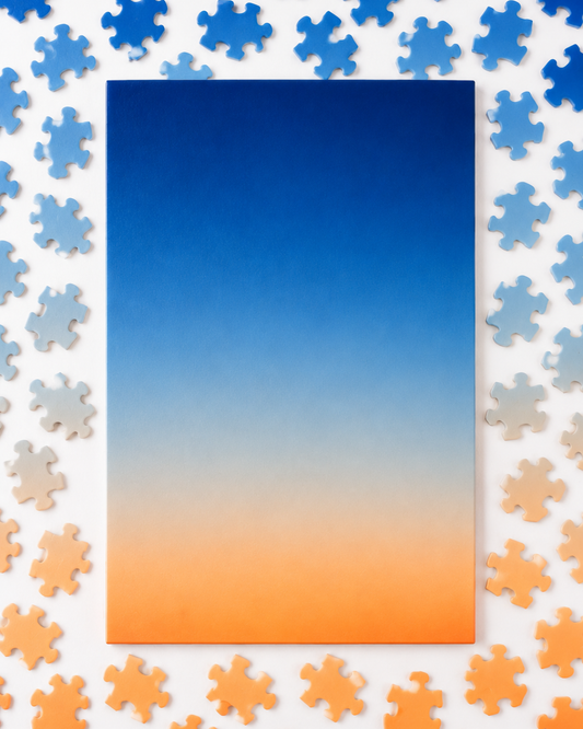 Gradient Puzzle – Blue-Orange (A4, 120 Pieces)