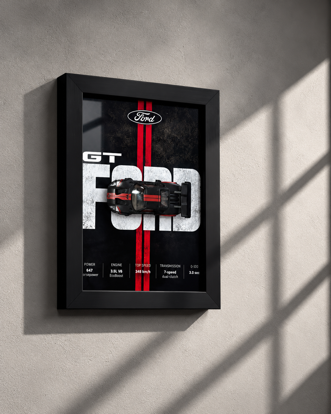Ford GT Red Stripe 3D Car Frame