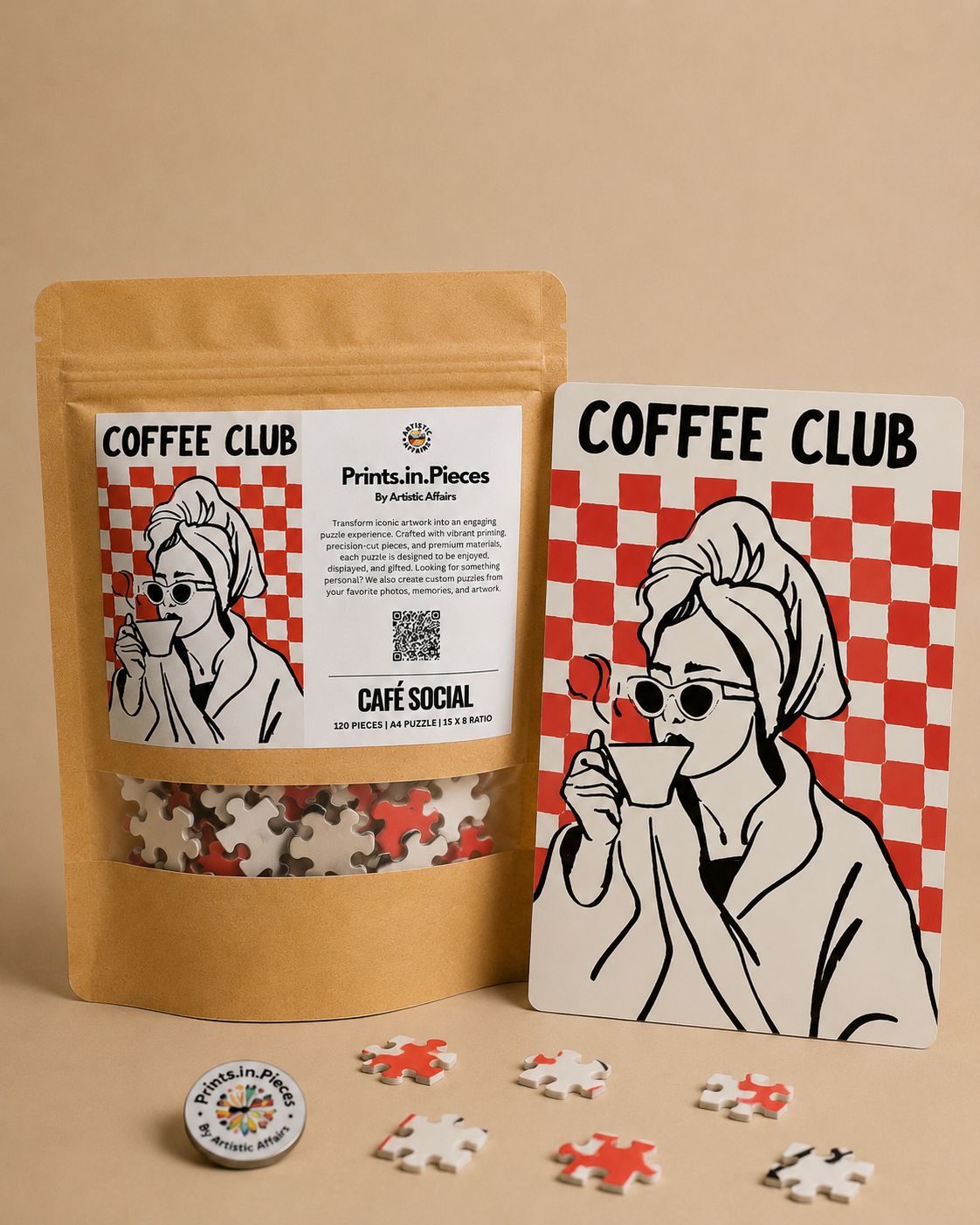 Café Social Puzzle | 120 Piece A4 Coffee Jigsaw