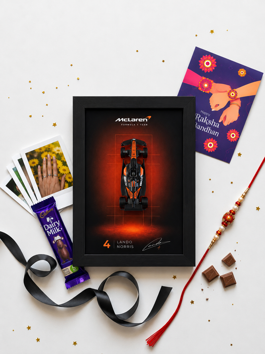 McLaren F1 Lando Norris Framed Poster Rakhi Hamper