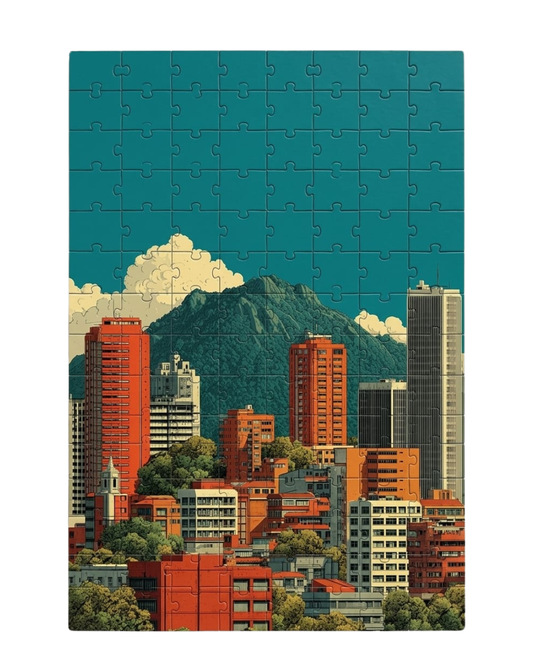 Retro Cityscape Art Puzzle (A4, 120 Pieces)