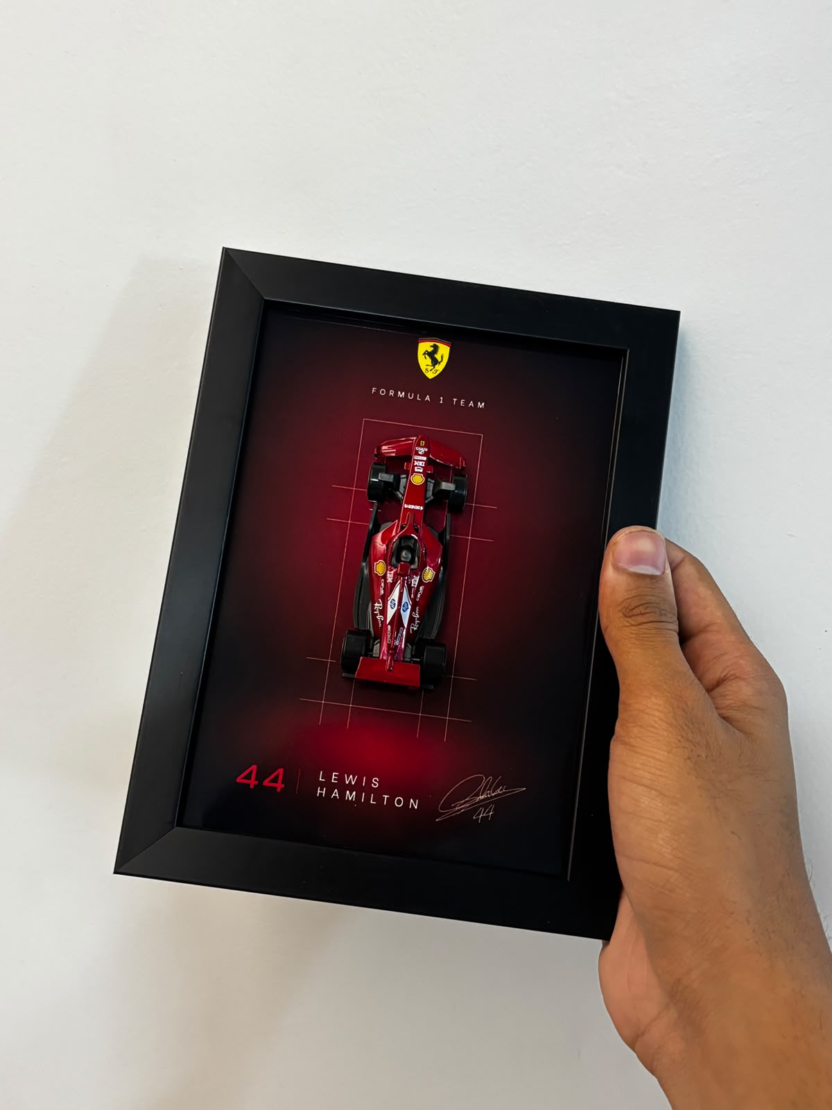 Lewis Hamilton Ferrari F1 3D Car Frame Detachable Hot Wheels Diecast