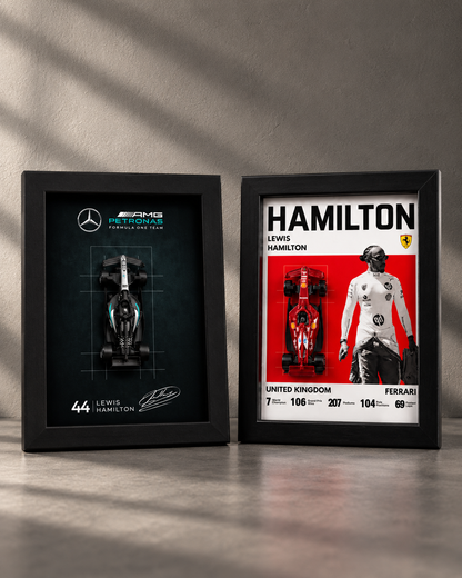 Lewis Hamilton Mercedes Ferrari F1 2-Frame Combo Set | 3D Detachable Car Frame #44