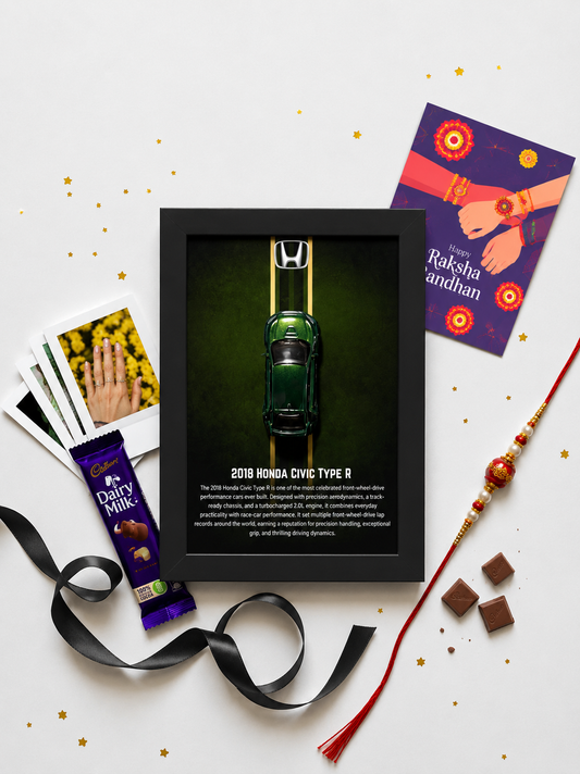 Honda Civic Type R Framed Poster Rakhi Hamper