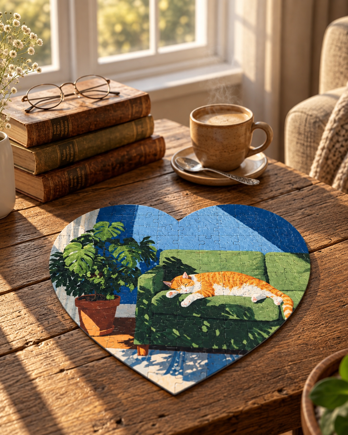 Wild & Free Cat Heart Shaped Puzzle