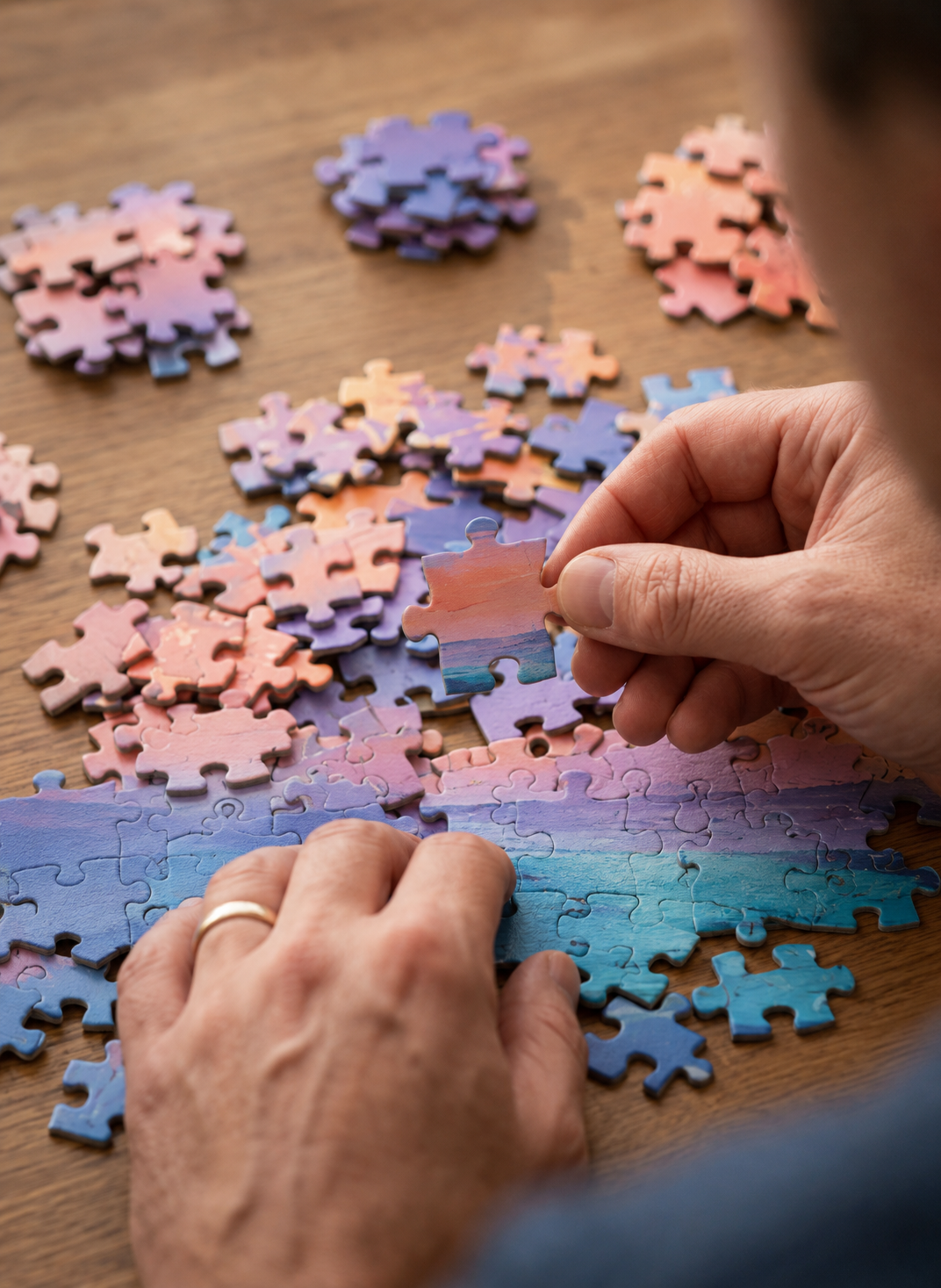 Pastel Ocean Puzzle — 120 Piece A4 Abstract Seascape Jigsaw