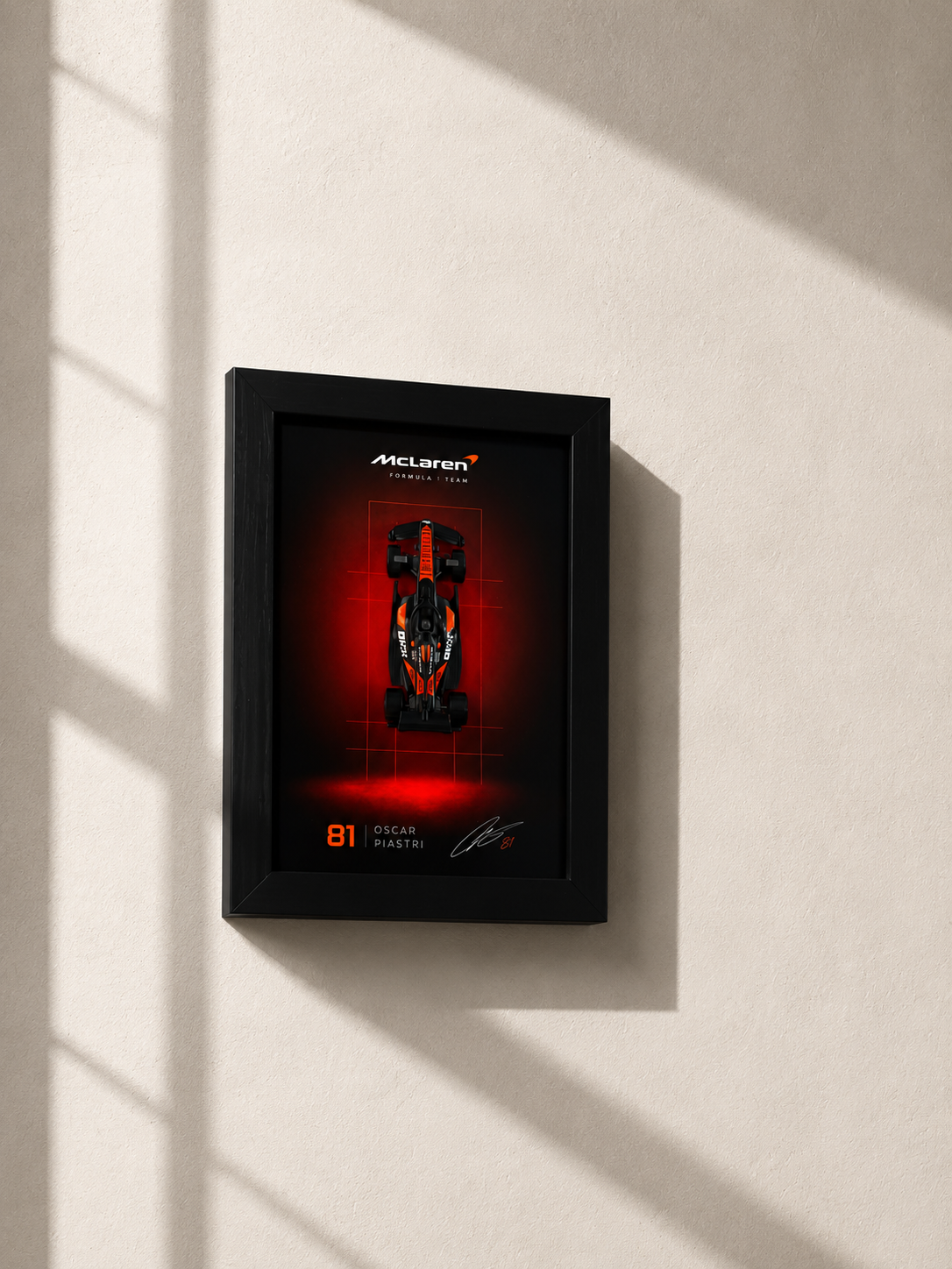 McLaren MCL38 Formula 1 3D Shadow Box Frame – Oscar Piastri #81