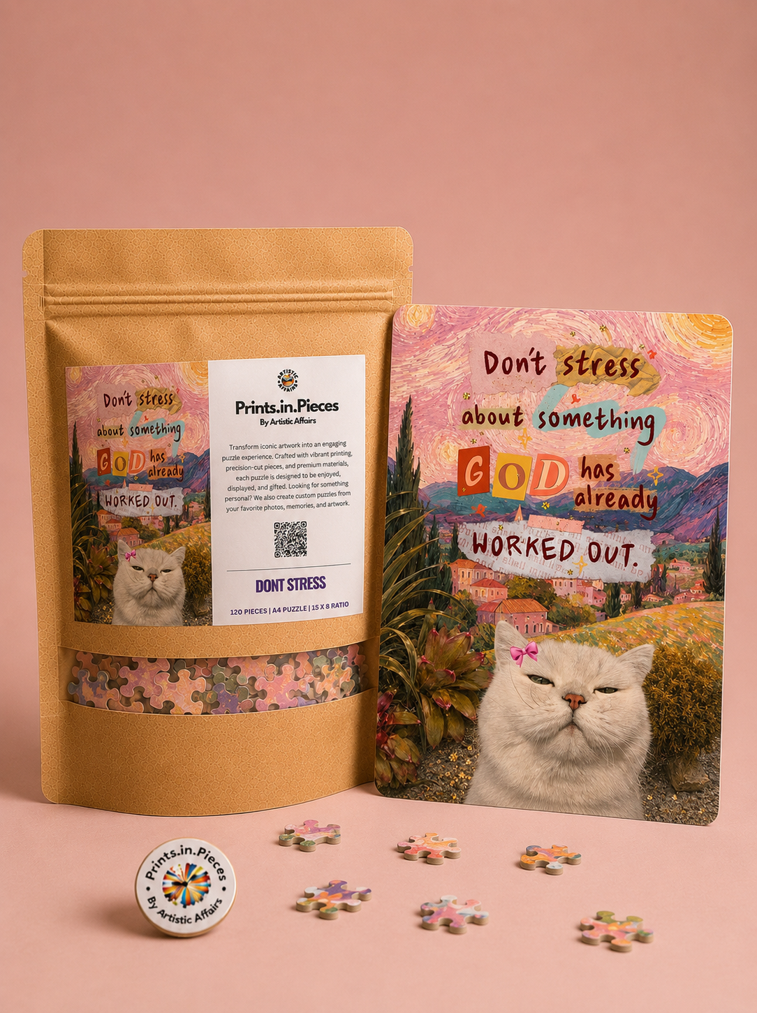Don’t Stress Cat Quote Puzzle