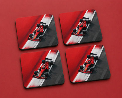 Ferrari F1 Racing Car 10 x 10 cm drink coaster by Artistic Affairs