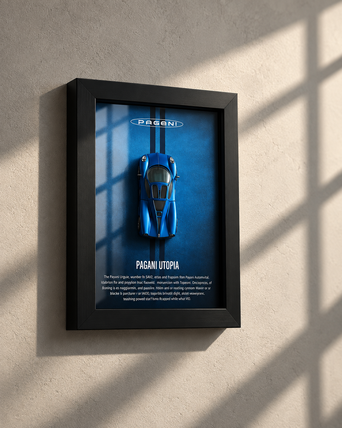 Pagani Utopia 3d Hotwheels Car Frame (blue)