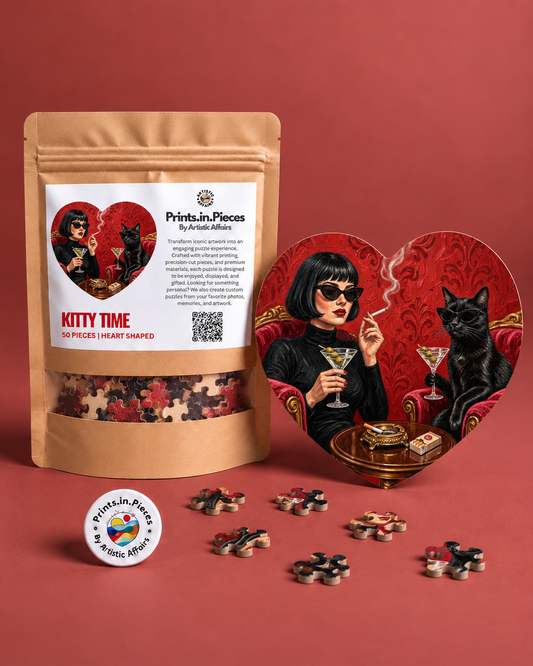 Kitty Time Heart-Shaped Puzzle