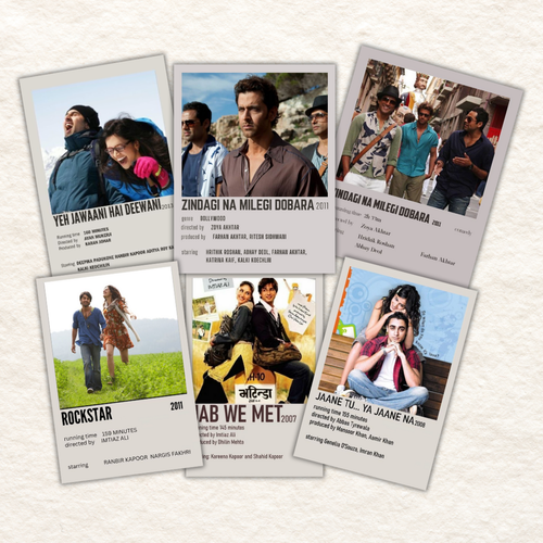 Bollywood Classic Polaroid Set – ZNMD Jab We Met Rockstar Hindi Film Prints