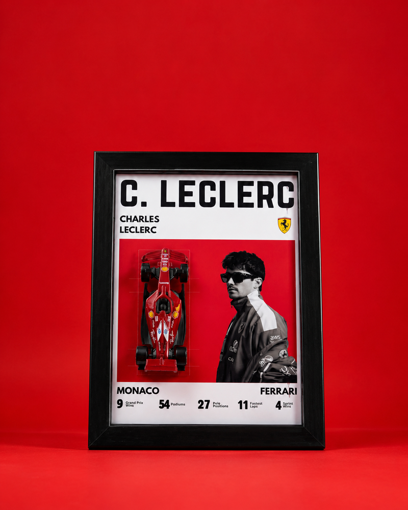 Charles Leclerc Ferrari F1 3D Car Frame Detachable Hot Wheels Diecast