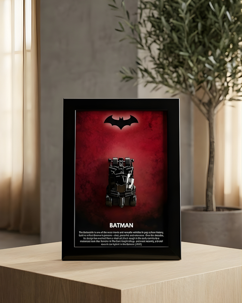 Batmobile 3D Car Frame No 5 Batman Hot Wheels Diecast Display India - Artistic Affairs