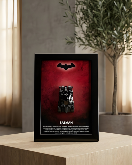 Batmobile 3D Car Frame No 5 Batman Hot Wheels Diecast Display India - Artistic Affairs