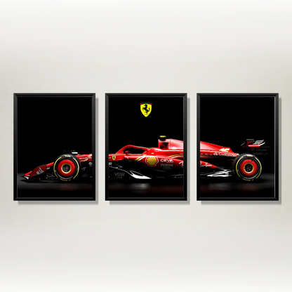 3 Piece A4 Car Poster Set Wall Art - Racing Car Prints India - Artistic Affairs