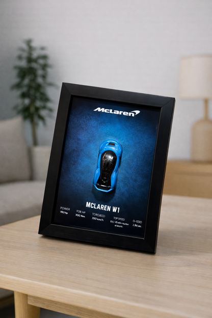 McLaren W1 Blue 3d Hotwheels Car Frame