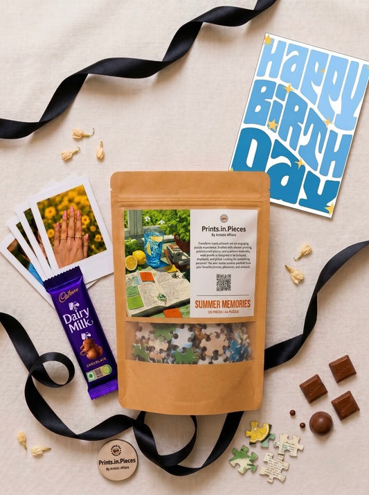 Summer Journal Windowsill Birthday Puzzle Hamper