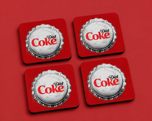 “Diet Coke” Bottle Cap 10 x 10 cm drink coaster by Artistic Affairs