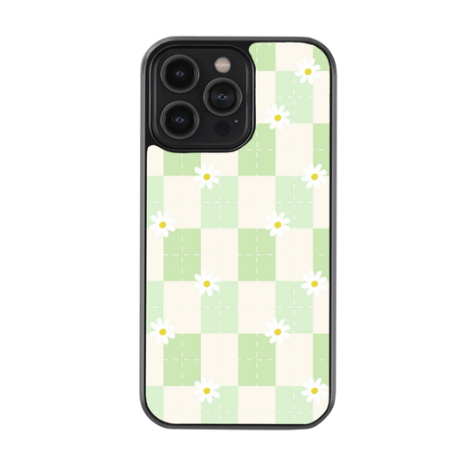 Green & White Cheeks With Daisies Case