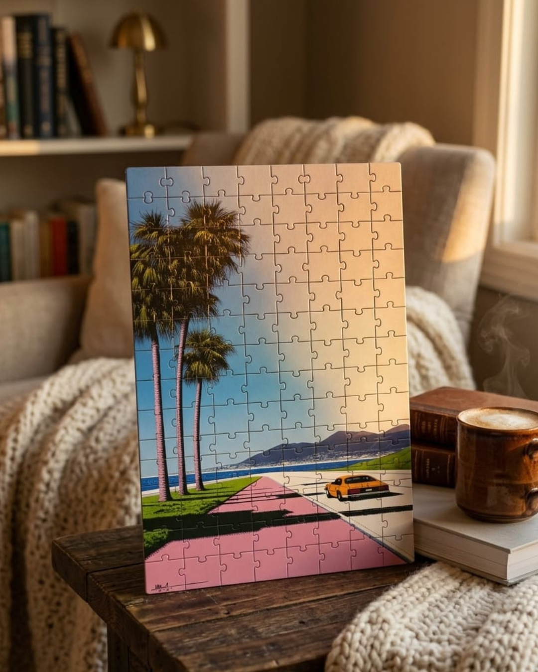 Palm Tree Coast Art Puzzle (A4, 120 Pieces)