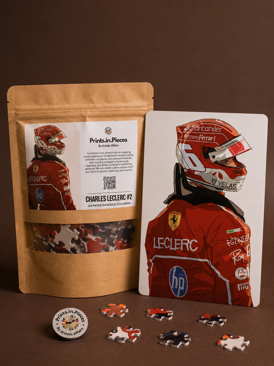 Charles Leclerc Ferrari F1 Puzzle #2 — 120 Piece Illustrated Portrait