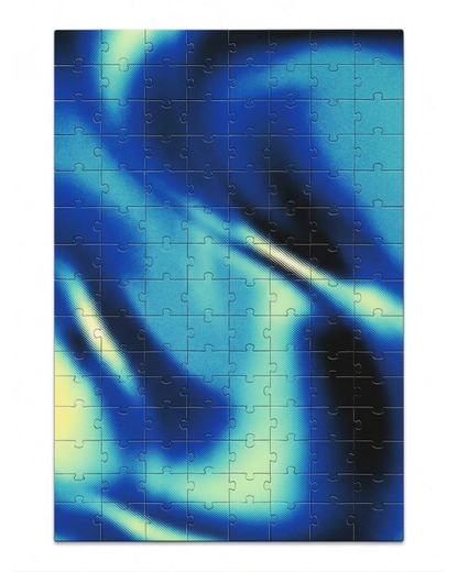 Electric Blue Abstract Art Puzzle (A4, 120 Pieces)
