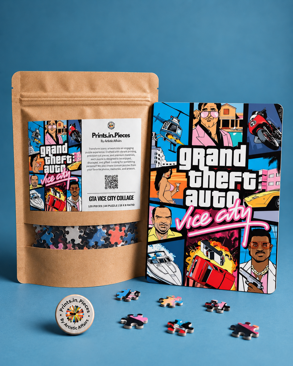 GTA Vice City Collage Puzzle (A4, 120 Pieces)