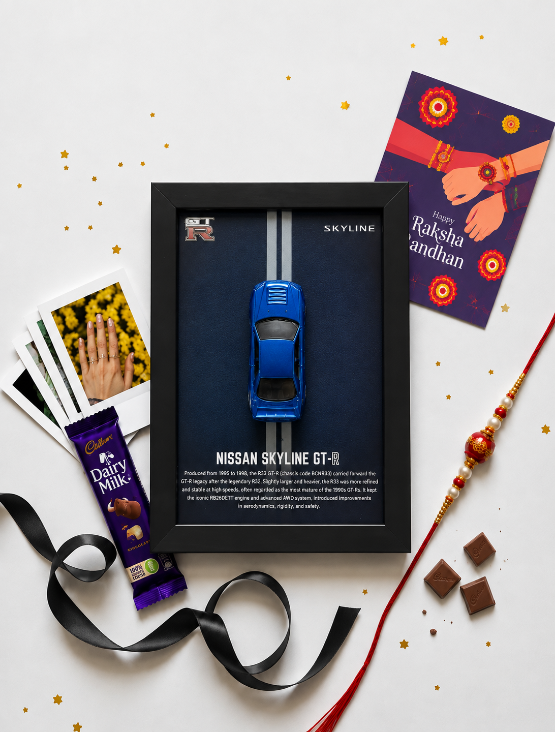 Nissan Skyline GT-R Car Frame Rakhi Hamper