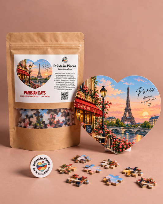 Paris Eiffel Tower Heart Shaped Puzzle