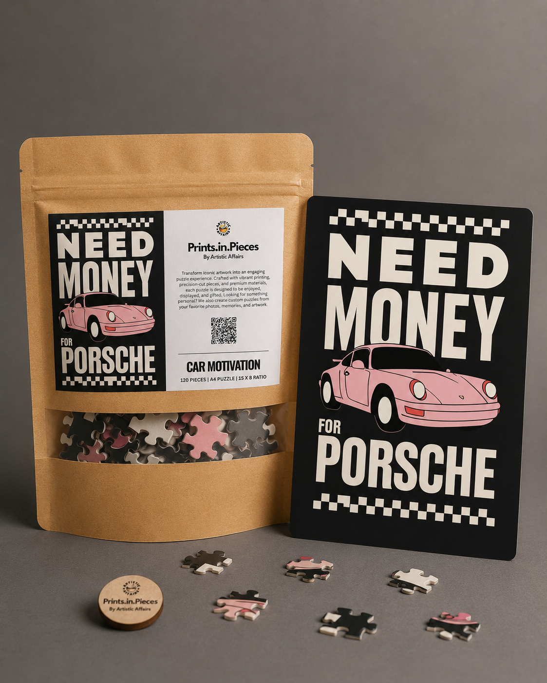 Need Money for Porsche Puzzle | 120 Piece A4 Car Jigsaw