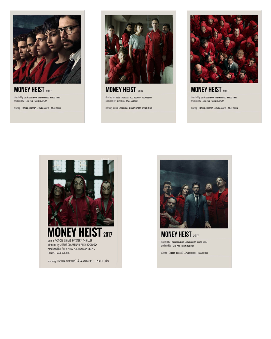 Money Heist Polaroid Collection - Netflix Thriller Fan Set