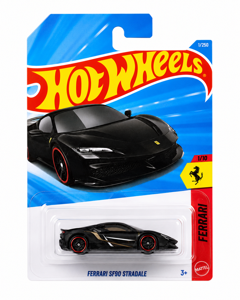 Hot Wheels Ferrari SF90 Stradle (Black and Red)